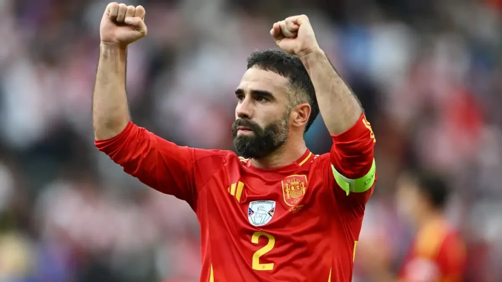 170624 Daniel Carvajal of Spain celebrates 1920