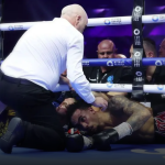 Whittaker fight ends in draw after boxers fall over ropes