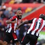 Mbeumo marca o golo da vitória do Brentford sobre o Ipswich